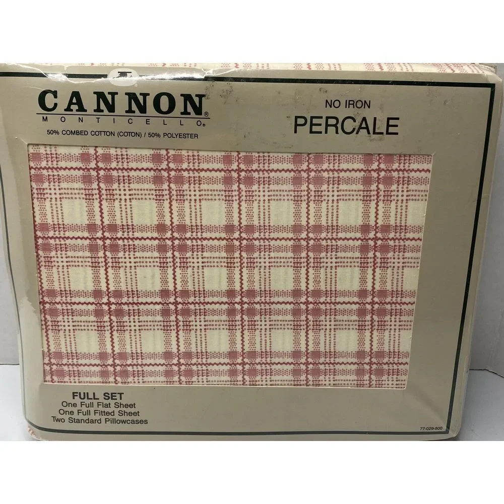 Cannon Monticello Full Flat Sheet VTG New Sealed Complete Set Nice Pattern‎